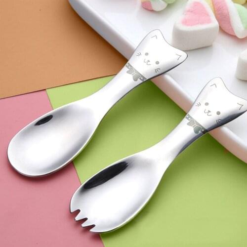304 Stainless Steel Fork Spoon Creative Cute Cat Spoon Fork Salad Spoon Children Spoon Tea Spoon Ice Cream Spoon