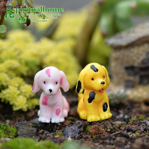 Cute Resin Dog Ornament Family Micro Landscape Decoration Mini Dog Crafts Miniatures Figurines For Home Decor Puppy Accessories