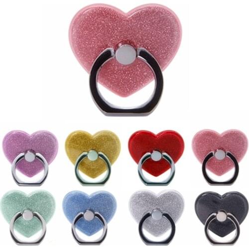 Mobile Phone Ring Holder for Tablet pc Phone Holder Stand Phone grip Heart-shaped Finger Ring Holder Car Mount Stand for iphone