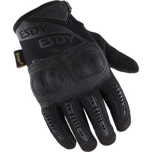 New Tactical Gloves Mens Gloves Armor Protection Shell Leather Full Finger Gloves Military Wear