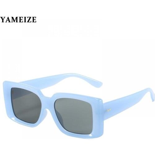 YAMEIZE Square Sunglasses Women Luxury Brand Small Vintage Rectangle Sunglasses Men Retro Eyeglasses Oculos Lunette De Soleil
