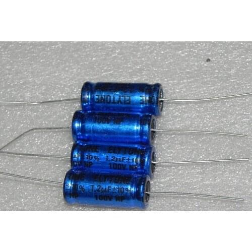 Original new 100% import poleless axial aluminum electrolytic capacitor 100V1.2UF NP poleless capacitor (Inductor)