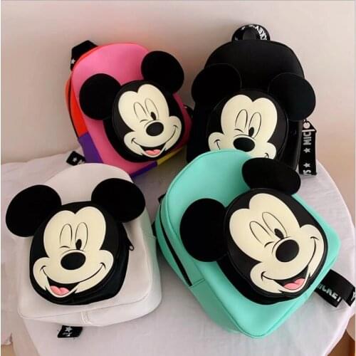 Disney mickey mouse backpack Minnie school bag pu school bag children cartoon schoolbags