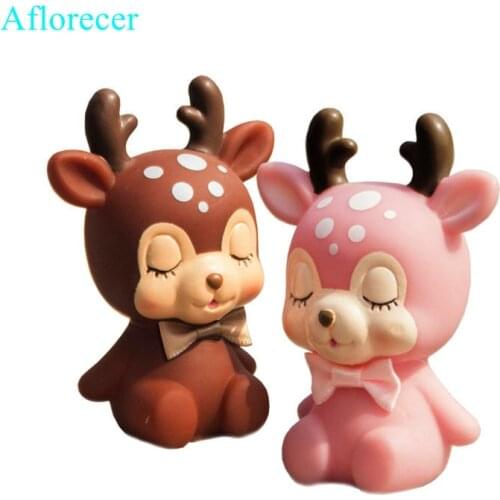 Sika Deer Epoxy Glue Silicone Mold 3D Deer Aroma Gypsum Plaster Silicone Mould For Car Home Decoration DIY Candle Molds