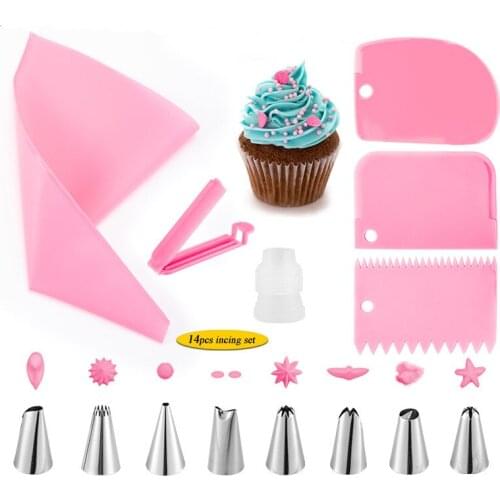 Cake Tools DIY Silicone Icing Piping Cream Pastry Bag Nozzle Converter Cake Fondant Scraper Kitchen Bakeware Decorating Tools