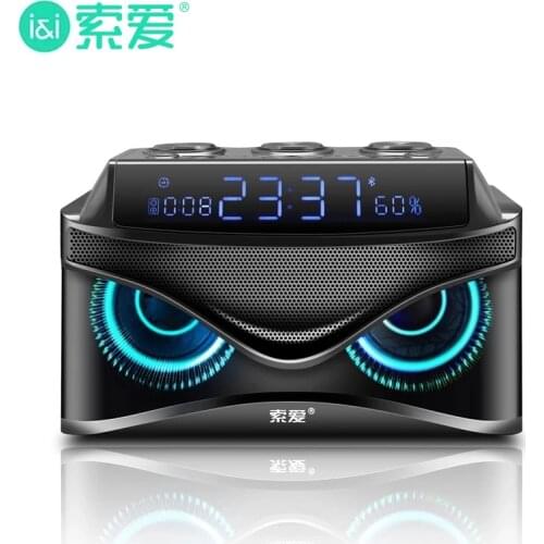 SOAIY LED Fashion Style Bluetooth Speaker Subwoofer Portable Music Center Wireless Column Advanced For PC Computer caixa de som