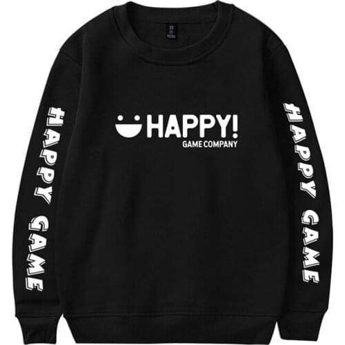 Happy Game Hoodie Pullover Fashion Hip Hop Style Men Women Capless Sweatshirt Long Sleeve O-neck Unisex Hoodies White Black Tops