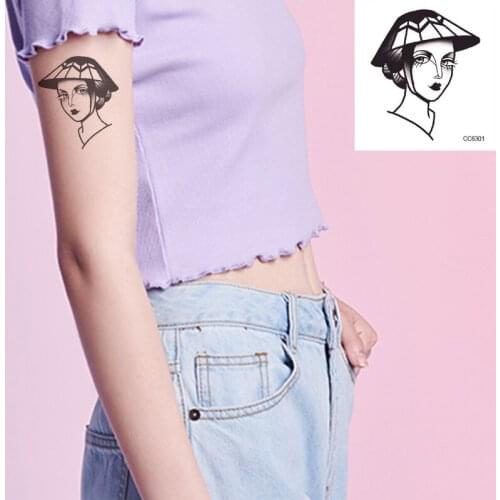 Waterproof Temporary Mini Tattoo Stickers Face Person fake Tatto Geometric animal Flash Tatoo Hand Back Foot for Girl Women Men