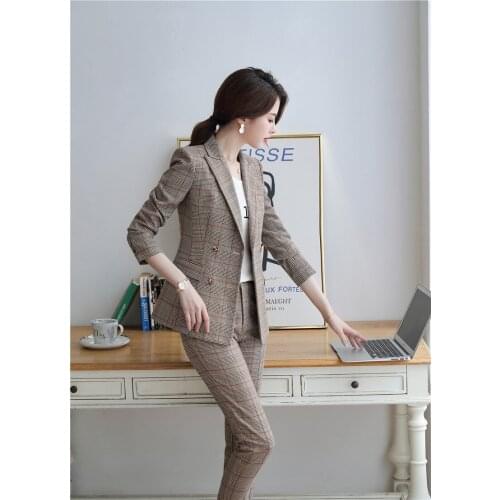 Formal Women Business Suits With Jackets and Pencil Pants Uniform Styles Ladies Office Work Wear Female Pantsuits Trousers Sets