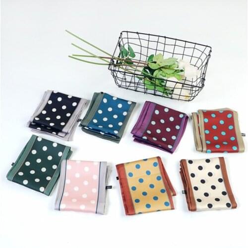 2019 New Fashion Dot Print Silk Scarf Women Luxury Brand Scarf 26 Colors Head Scarf Bag Long Scarves Women Tie Wholesale