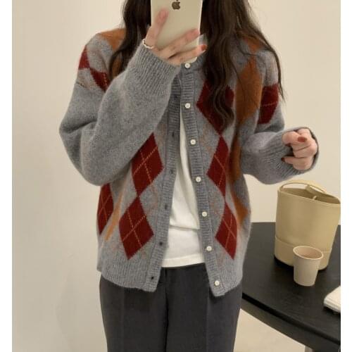 O Neck Striped Color Contrast Knitted Sweater Women Pullover Long Sleeve Fashion Clothes Streetwear Autumn Winter Sweaters Y236