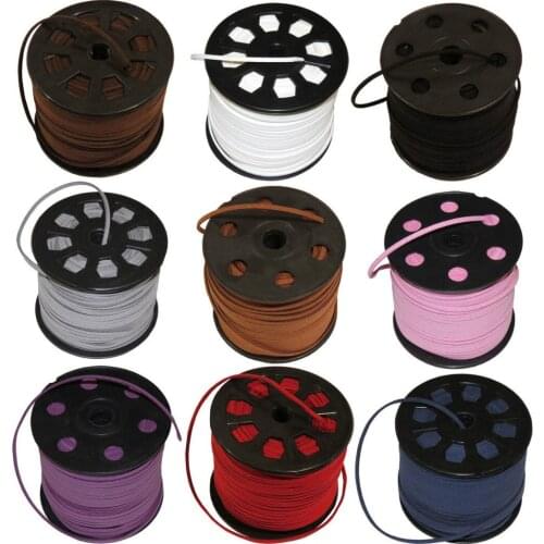 100 Yards Faux Suede Flat Leather Cord Lace String 3mm