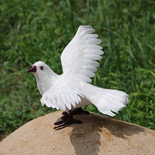 19*21*12CM, High Quality Wedding Doves In White,Gray Artificial Feather Birds With Claw,Decorative Fake Bird For DIY Decoration