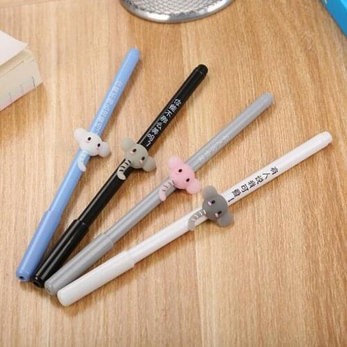 2pc Silicone Head Elephant Kawaii Gel Pen Office School Supplies Student Korea Stationery Black Signing Pen School Writing Pen