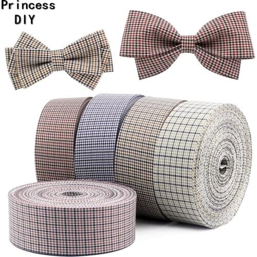 5M/Lot 10 25 40mm Classical Strip Lattice Dog Collar Ribbon Check Plaid Tape Cotton Fabric DIY Collar Hair Bow Acce Material