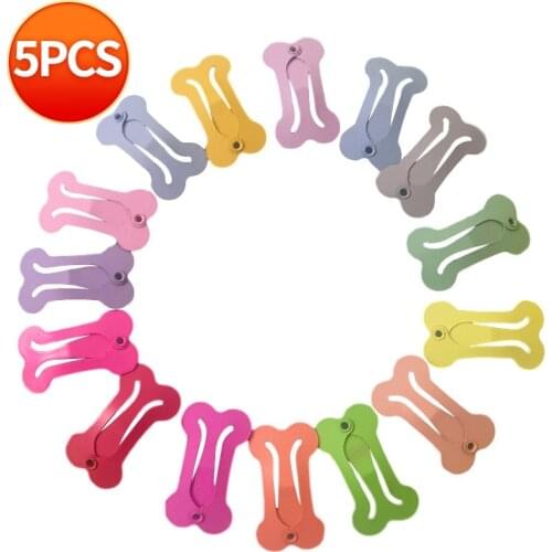 5Pcs/lot Cute Dog Hairpin Colorful Bone Shape Hairpin Pet Small Dogs Hair Clips for Chihuahua Pug Grooming Dog Accessories