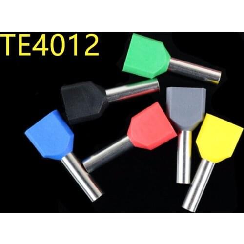 500PCS TE4012 copper double tube type pre insulated cold splice tube shaped nose line of scalp acupuncture