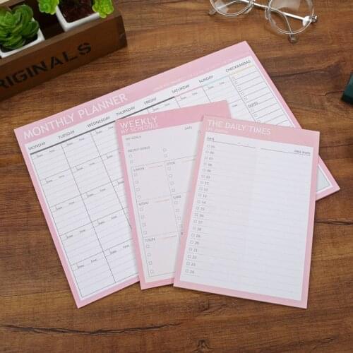A5 A4 Daily Weekly Monthly Plan Notebook Kawaii Organizer Diary Planner Notepad Memo Time Schedule Book Office Supply Stationery