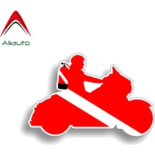 Aliauto 2 X Car Sticker Motorcycle Scuba Diver Down Reflective PVC Decal for Mercedes Honda Toyota Volkswagen Renault,14cm*9cm