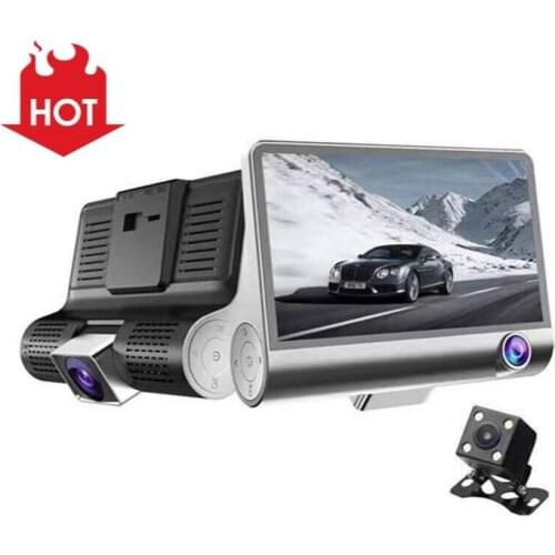 Hottest Three Cameras Dashboard Camera Car Black Box 4.0 Inch Front and Rear 1080P Dual Dash Cam Car Camera