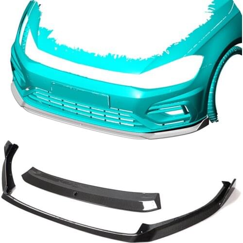Car Front Bumper Lip Spoiler For VW Volkswagen Golf 7.5 R-Line R 2017 - 2019 Front Bumper Lip Spoiler Splitters Carbon Fiber