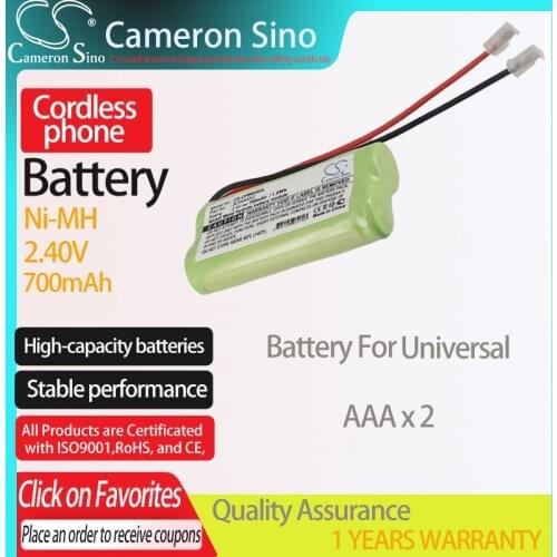 CameronSino Battery for Universal AAA x 2 fits Universal AAA x 2 Cordless phone Battery,Landline battery