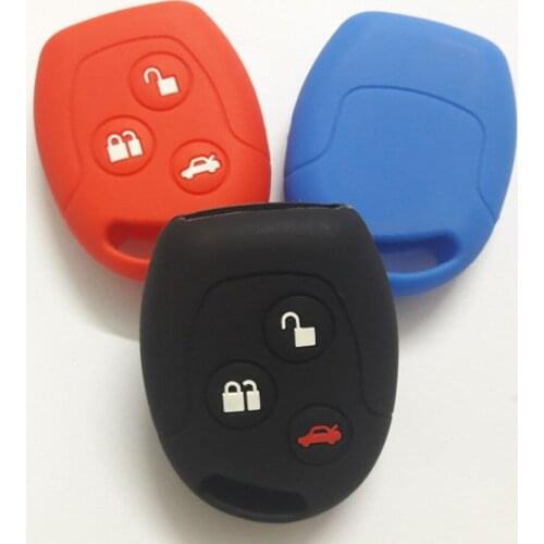 Key Case For Ford Focus Mondeo 3 Button Remote Silicone Key Protector Festiva Ka Transit Connect