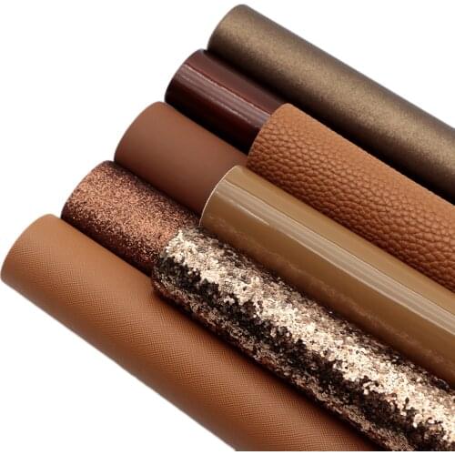 David accessories 8Piece/Set 20*33cm Dark Color Printed Synthetic Leather Patchwork For Hair Bow Handbags DIY,1Yc12399