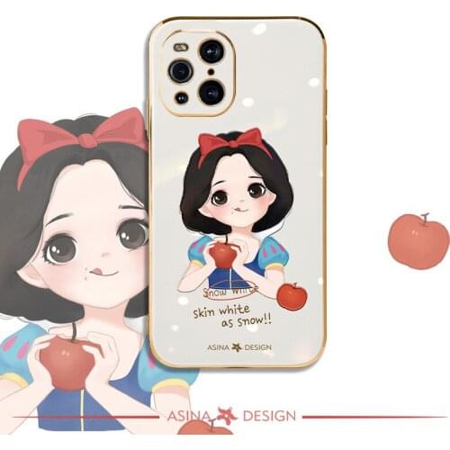 ASINA Electroplated Soft Case For OPPO Find X3 X2 Lite Neo Soft Cartoon Cover For Reno 3 4 5 Pro Fundas Capa Cola Girl