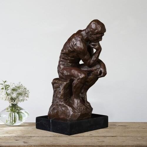 Ivorique DS-037B office decoration the Thinker Statue Figurine Collectible Vintage Classical Thinking Man Sculpture by Rodin