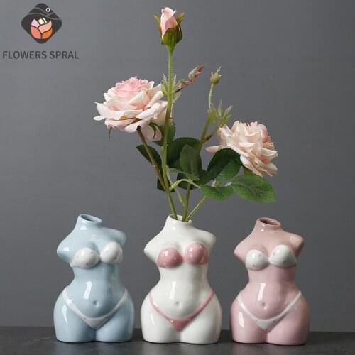 Full Body Sculpture Ceramic Vase Living Room Garden Decoration Nordic Art Deco Aesthetics Room Decoration Vase Christmas Gift