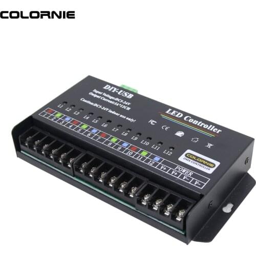 LED RGB RGBW Controller 12 Channel Programmable Controller DIY USB Led Strip Light Controller