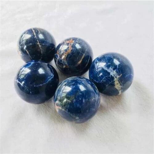 MOKAGY 70MM-80MM Natural Blue-Veins Stone Sphere Polished Sodalite Decorative Balls 1pc