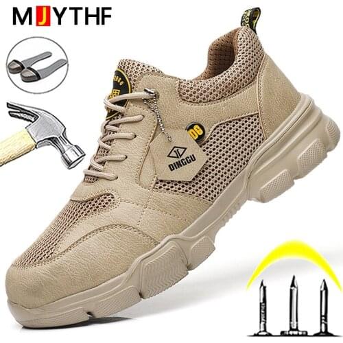 Male Shoes Adult Safety Shoes Breathable Work Shoes Sneakers Men Steel Toe Protective Shoes Fashion Shoes Indestructible Boots
