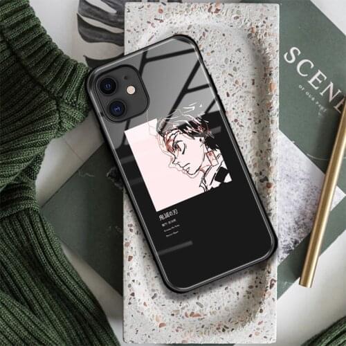 Tanjiro Kamado Kimetsu no Yaiba Glass Soft Silicone Phone Case FOR iPhone SE 6s 7 8 Plus X XR XS 11 12 Mini Pro Max Cover Shell