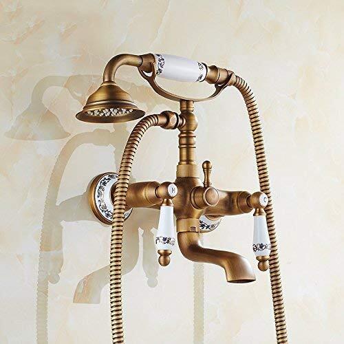Rainfall Bathroom Shower Set Retro Telephone Faucets System Wall Mounted Hand Held Cold Hot Water Mixer Tap Bath Accessories