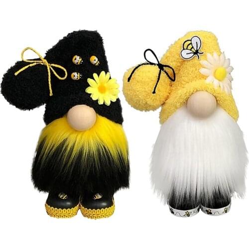 New Faceless Doll Bumble Bee Striped Gnome Scandinavian Tomte Nisse Swedish Honey Bee Elfs Home Old Man Doll Gifts Toys