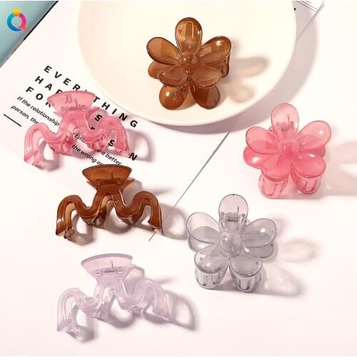 New Fashion Boutique Flower Wave Shape Resin Hair Clip Geometry Hairpin Barrette for Women Girl Accessories Headwear