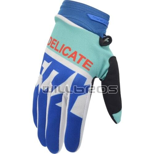 Motocross Enduro Racing Gloves MTB BMX Bike Guantes Mountain Bicycle Cycling Offroad Blue White Luvas Mens Unisex