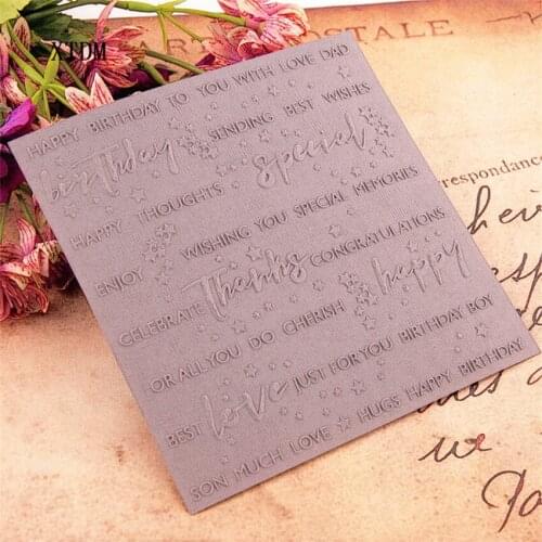 HOT plastic Text A craft card making paper card album wedding decoration clip Embossing folders