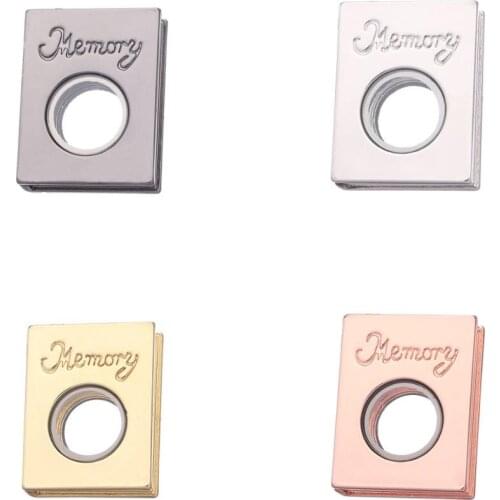 10pcs/lot Rectangle Memory Floating charms dictionary book Locket fit for 6mm pearls can open Locket pendant for necklace