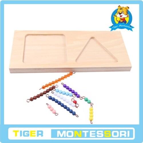 Professional montessori material wooden educational toy mathematics Teens Bead Stair Tray