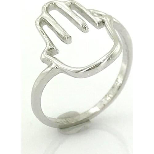 Sterling Sports Luck Hand Fatma Master Hand Silver Ring