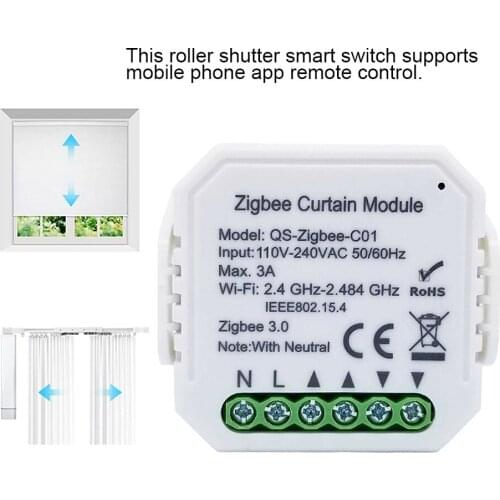 Tuya ZigBee Curtain Smart Control Module Roller Shutter Switch Wireless Remote Control Curtain Switch