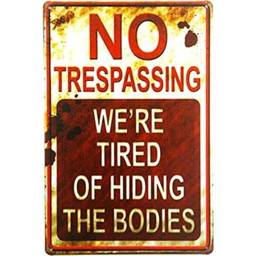 Metal Plate Vintage ?Poster Coffee bar Sign Home Decor,No Trespassing Metal Sign 8x12 Inches(M0008)