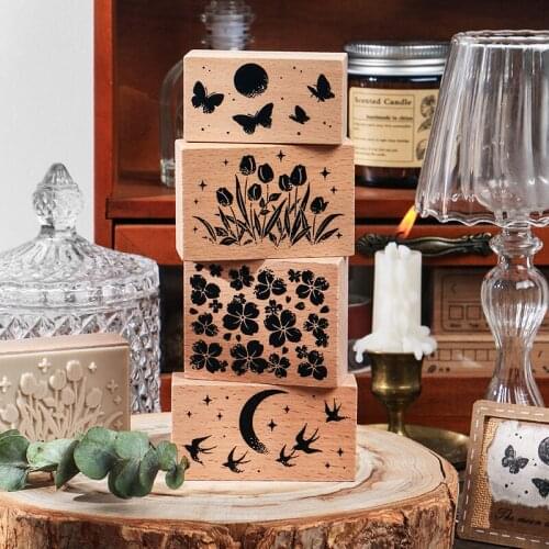 Vintage Nights Gorgeous Series Decoration Stamp Wooden Rubber Stamps For Scrapbooking Stationery DIY Craft Standard Stamp