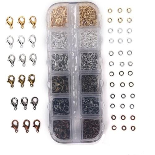 960PCS Jewelry Making Lobster Clasp Hooks Jump Ring For Necklace Bracelet DIY