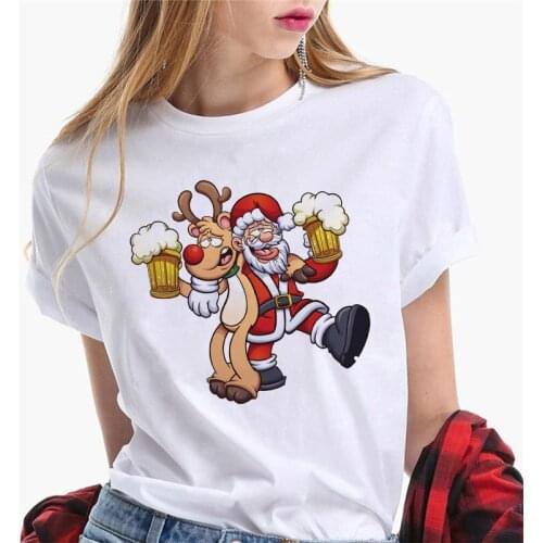 Women T-shirts Xmas Designed Female Tee T-Shirt Funny 90s Style Summer Cute Tops Ladies Printed Lady Womens Graphic T Shirt