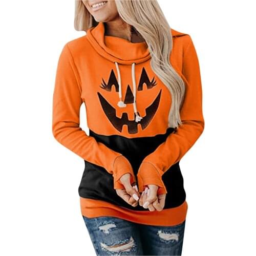 Halloween sweatshirt women Long Sleeve Plus Size fashion Witch Print oversize Hoodie clothes autumn sweat femme ropa de mujer