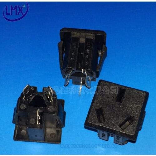 10Pcs/lot SS-6D 3 Pin 10A 250V IEC INLET AC Socket UPS Power Outlet free shipping